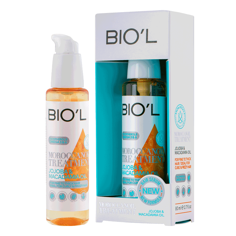 Biol.ir,بیول,بیول - سرم درمانی و مغذی مو حاوی روغن آرگان مراکشی، جوجوبا و ماکادمیا -80 میل